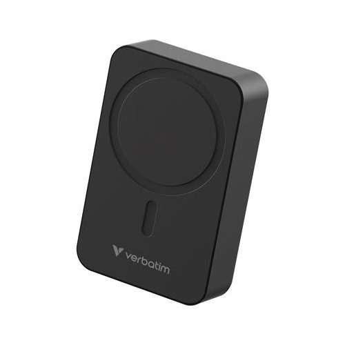 Power bank, külső akkumulátor, mágneses, 20.000mAh, kitámasztó, VERBATIM "Charge n Go Essentials", fekete