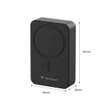 Power bank, külső akkumulátor, mágneses, 20.000mAh, kitámasztó, VERBATIM "Charge n Go Essentials", fekete