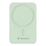 Power bank, mágneses (vezeték nélküli), 20.000mAh, VERBATIM "Charge n Go Essentials", zöld