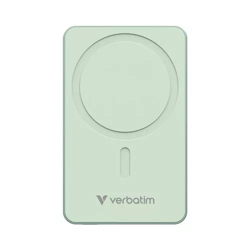 Power bank, külső akkumulátor, vezeték nélküli, 10.000mAh, VERBATIM "Charge n Go Essentials", zöld