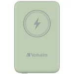 Hordozható akkumulátor, vezeték nélküli töltés, 10000 mAh, VERBATIM "MCP-10, zöld