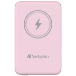 Hordozható akkumulátor, vezeték nélküli töltés, 10000 mAh, VERBATIM "MCP-10, rózsaszín