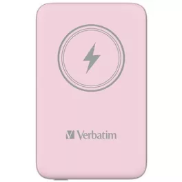   Hordozható akkumulátor, vezeték nélküli töltés, 10000 mAh, VERBATIM "MCP-10, rózsaszín
