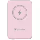 Hordozható akkumulátor, vezeték nélküli töltés, 10000 mAh, VERBATIM "MCP-10, rózsaszín
