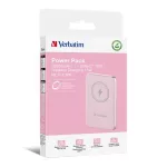 Hordozható akkumulátor, vezeték nélküli töltés, 10000 mAh, VERBATIM "MCP-10, rózsaszín