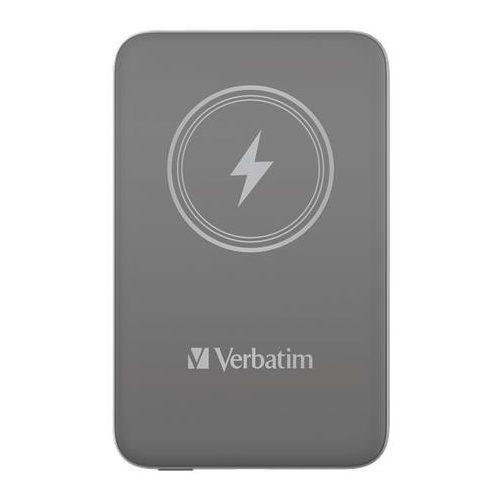 Hordozható akkumulátor, vezeték nélküli töltés, 10000 mAh, VERBATIM "MCP-10, szürke
