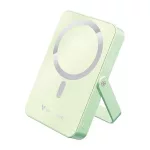 Power bank, külső akkumulátor, mágneses (vezeték nélküli), 10.000mAh, kitámasztó, VERBATIM "Charge n Go", zöld