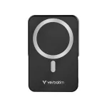 Power bank, külső akkumulátor, mágneses (vezeték nélküli), 10.000mAh, kitámasztó, VERBATIM "Charge n Go", fekete