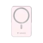 Power bank, külső akkumulátor, mágneses (vezeték nélküli), 10.000mAh, kitámasztó, VERBATIM "Charge n Go", rózsaszín