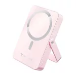Power bank, külső akkumulátor, mágneses (vezeték nélküli), 10.000mAh, kitámasztó, VERBATIM "Charge n Go", rózsaszín