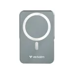 Power bank, külső akkumulátor, mágneses (vezeték nélküli), 10.000mAh, kitámasztó, VERBATIM "Charge n Go", szürke