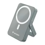 Power bank, külső akkumulátor, mágneses (vezeték nélküli), 10.000mAh, kitámasztó, VERBATIM "Charge n Go", szürke