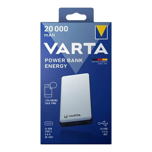 Hordozható akkumulátor, 20000 mAh, VARTA