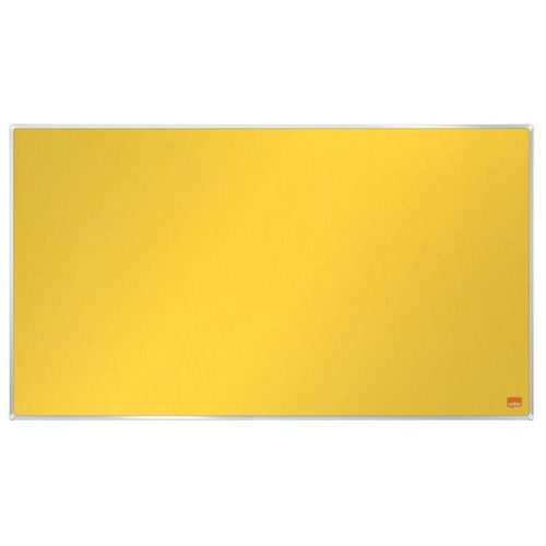 Textiltábla, széles képarány, 40"/89x50cm, alumínium keret, NOBO "Impression Pro", sárga