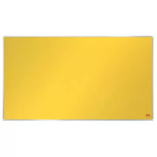 Textiltábla, széles képarány, 40"/89x50cm, alumínium keret, NOBO "Impression Pro", sárga