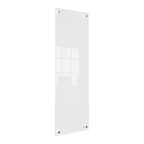 Üzenőtábla, üveg, fali, keskeny, 30x90 cm, NOBO "Home", fehér