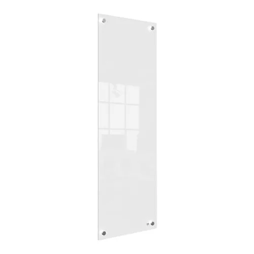 Üzenőtábla, üveg, fali, keskeny, 30x90 cm, NOBO "Home", fehér
