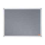 Üzenőtábla, alumínium keret, 60x45 cm, NOBO "Essentials", szürke
