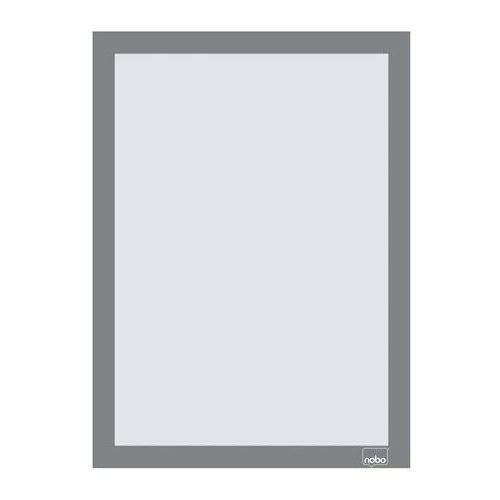 Posztertábla, fali, A4 méret, műanyag keret, 2 db, NOBO, ezüst