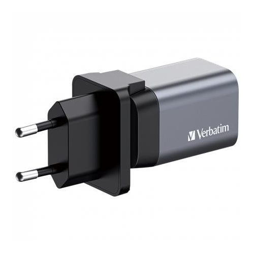 Hálózati töltő, 1xUSB-C PD (35W), USB-A QC 3.0, EU/UK/US, GaN, VERBATIM