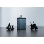 Hálózati töltő, 2xUSB-C PD (100W), USB-C PD (65W), USB-A QC 3.0, EU/UK/US, GaN, VERBATIM