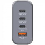 Hálózati töltő, 2xUSB-C PD (140W), USB-C PD (20W), USB-A QC 3.0, EU/UK/US, GaN, VERBATIM