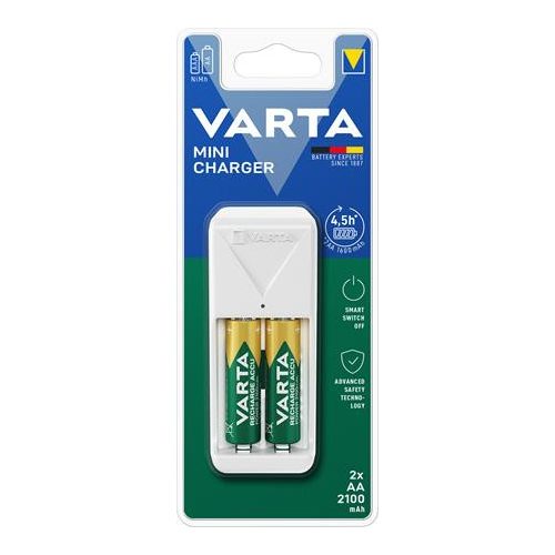 Elemtöltő, AA/AAA, 2x2100 mAh AA, VARTA "Mini"