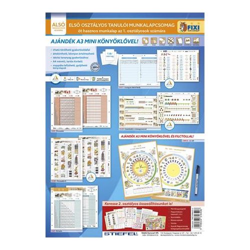 Tanulói munkalap csomag, 5 munkalap, 1 alátét, filc, STIEFEL "I. osztály"
