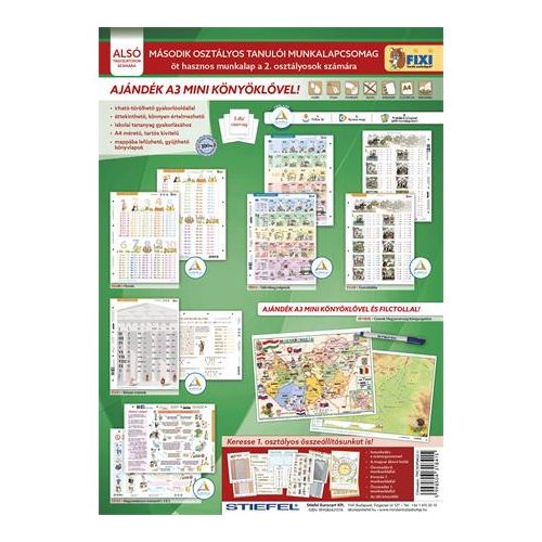 Tanulói munkalap csomag, 5 munkalap, 1 alátét, filc, STIEFEL "II. osztály"