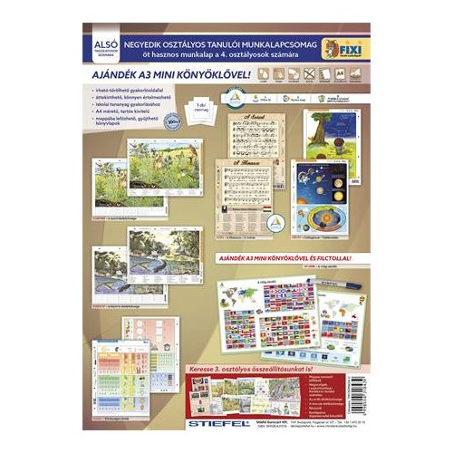 Tanulói munkalap csomag, 5 munkalap, 1 alátét, filc, STIEFEL "IV. osztály"