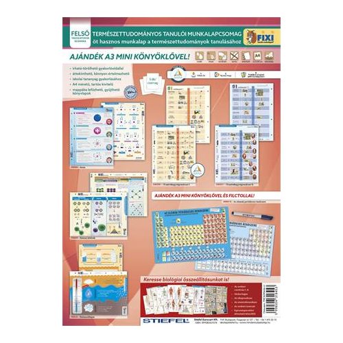 Tanulói munkalap csomag, 5 munkalap, 1 alátét, filc, STIEFEL "Természettudomány"