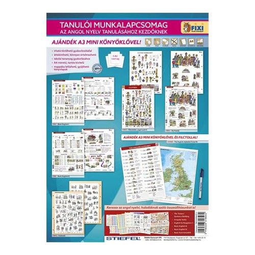 Tanulói munkalap csomag, 5 munkalap, 1 alátét, filc, STIEFEL "Angol nyelvtanulás"