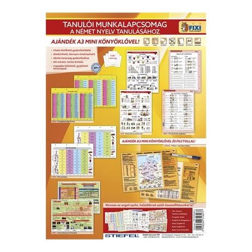 Tanulói munkalap csomag, 5 munkalap, 1 alátét, filc, STIEFEL "Német nyelvtanulás"