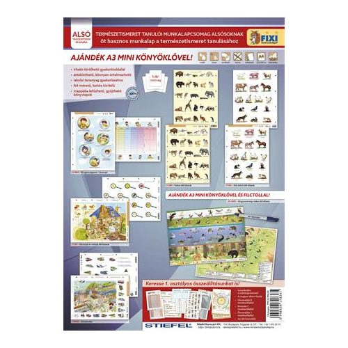 Tanulói munkalap csomag, 5 munkalap, 1 alátét, filc, STIEFEL "Természetismeret alsósoknak"