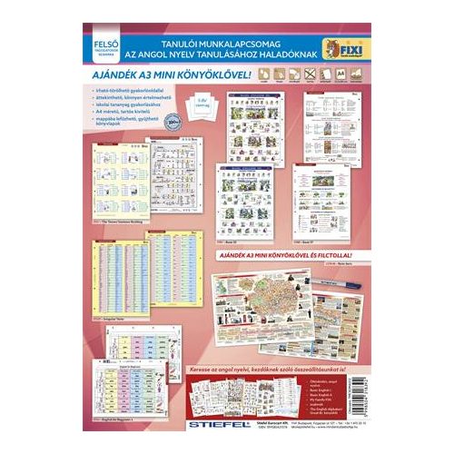 Tanulói munkalap csomag, 5 munkalap, 1 alátét, filc, STIEFEL "Angol haladóknak"