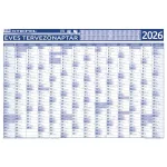 Éves tervező és projekt naptár, kétoldalas, fémléces, kék színű filctollal, 70x100 cm, 2025 évi, STIEFEL
