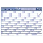 Éves tervező és projekt naptár, kétoldalas, fémléces, kék színű filctollal, 70x100 cm, 2025 évi, STIEFEL