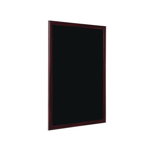 Krétás információs tábla, fekete felület, 60x90 cm, cseresznyefa színű keret