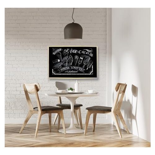 Krétás tábla, fekete felület, nem mágneses, 60x90 cm, fakeret, VICTORIA VISUAL