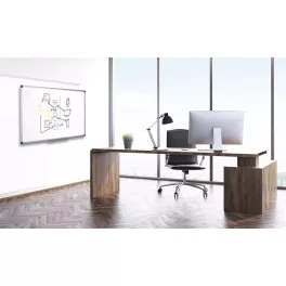   Fehértábla, mágneses, zománcozott, 100x200 cm, alumínium keret, VICTORIA VISUAL