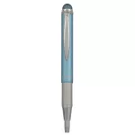 Golyóstoll metál világoskék test, Zebra Stylus Telescopic, írásszín kék