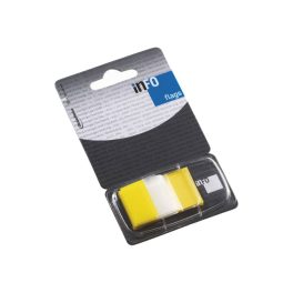   Jelölőcímke 25x43mm, 50lap, műanyag, Info Notes Info Flags transzparens sárga