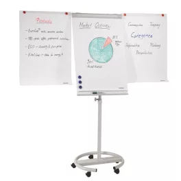   Flipchart tábla mobil 68x105cm, mágneses, 2 db segédkarral, 5 görgős Premium line Franken