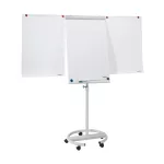 Flipchart tábla mobil 68x105cm, mágneses, 2 db segédkarral, 5 görgős Premium line Franken