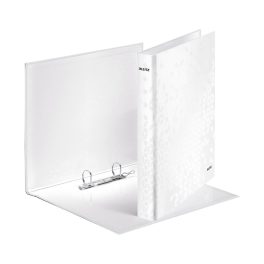   Gyűrűskönyv A4, Maxi 4cm, 2 gyűrű, D alakú, karton Leitz Wow fehér