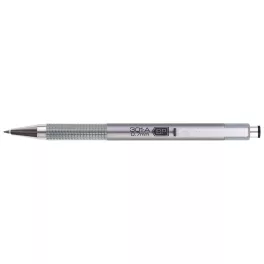   Golyóstoll 0,7mm, metál ezüst test, Zebra F-301A, írásszín kék
