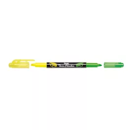   Szövegkiemelő kétvégű 1/3,5mm, vágott hegyű, Pentel sárga/zöld