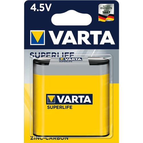 Elem 4,5V 3LR12 Superlife féltartóslapos 1 db/csomag, Varta