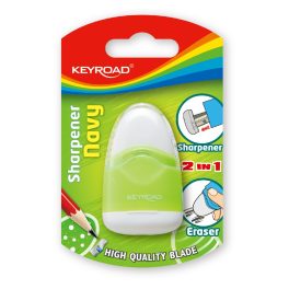   Hegyező 1 lyukú tartályos, radírral Keyroad Navy vegyes színek