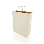 Sodrottfüles papírtáska 320x420mm 150mm talp L méret 200 db/doboz, fehér